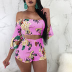 2019 Women's Casual Top and Shorts Beach Set