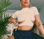 Women's Summer Irregular Crop Top - Casual Short Sleeve