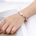 Stylish Stainless Steel Dog Pendant Necklace and Bracelet