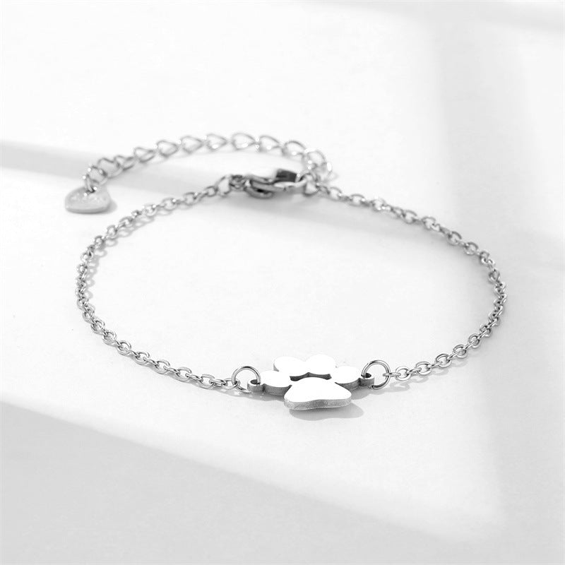 Stainless Steel Pet Paw Charm Bracelet for Women | Jewelry