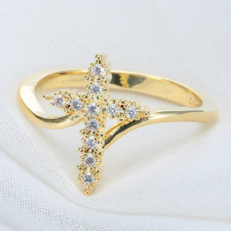Diamond Cross Jesus Ring for Women - Fashion Silver Jewelry | Christian Jewelry