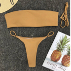 Bandeau Top and String Thong Bikini Set