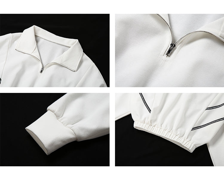 Loose-Fit Cropped Hoodie with Color Block Design