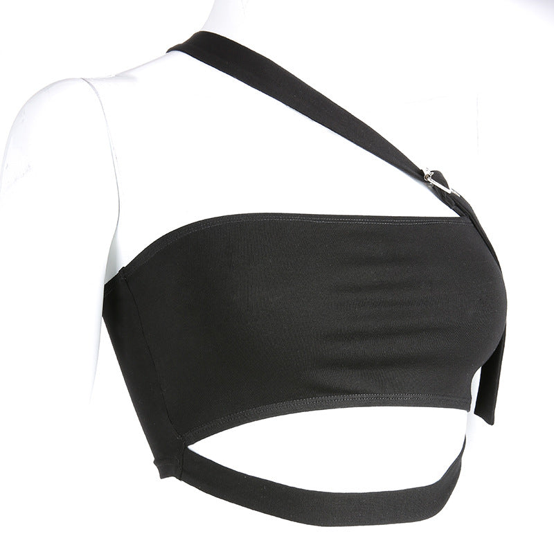 Asymmetric Hollow Out One-Shoulder Tank Top for Women
