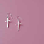 Trendy Cross Earrings in Alloy - Simple Christian Design | Christian Jewelry