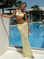 Bandeau Bikini with Sheer Cover-Up Skirt