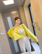 Heart Print Cropped Hoodie for Women - Spring Fashion