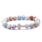 Stone White Turquoise Cross Bracelet (Multi-color)