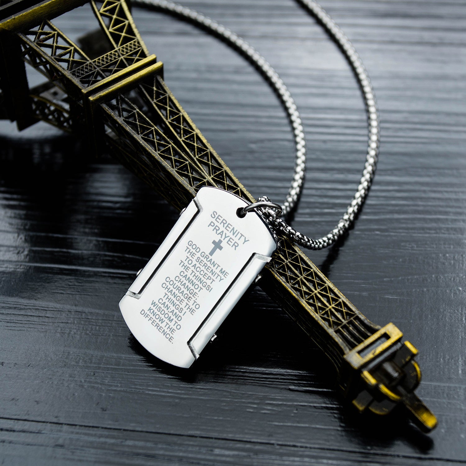 Retro Stainless Steel Men's Cross Necklace Pendant