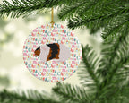 Teddy Guinea Pig Christmas Ceramic Ornament | Holiday Decor