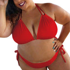 2019 Trendy Plus Size Halter Bikini Swimsuit for Women