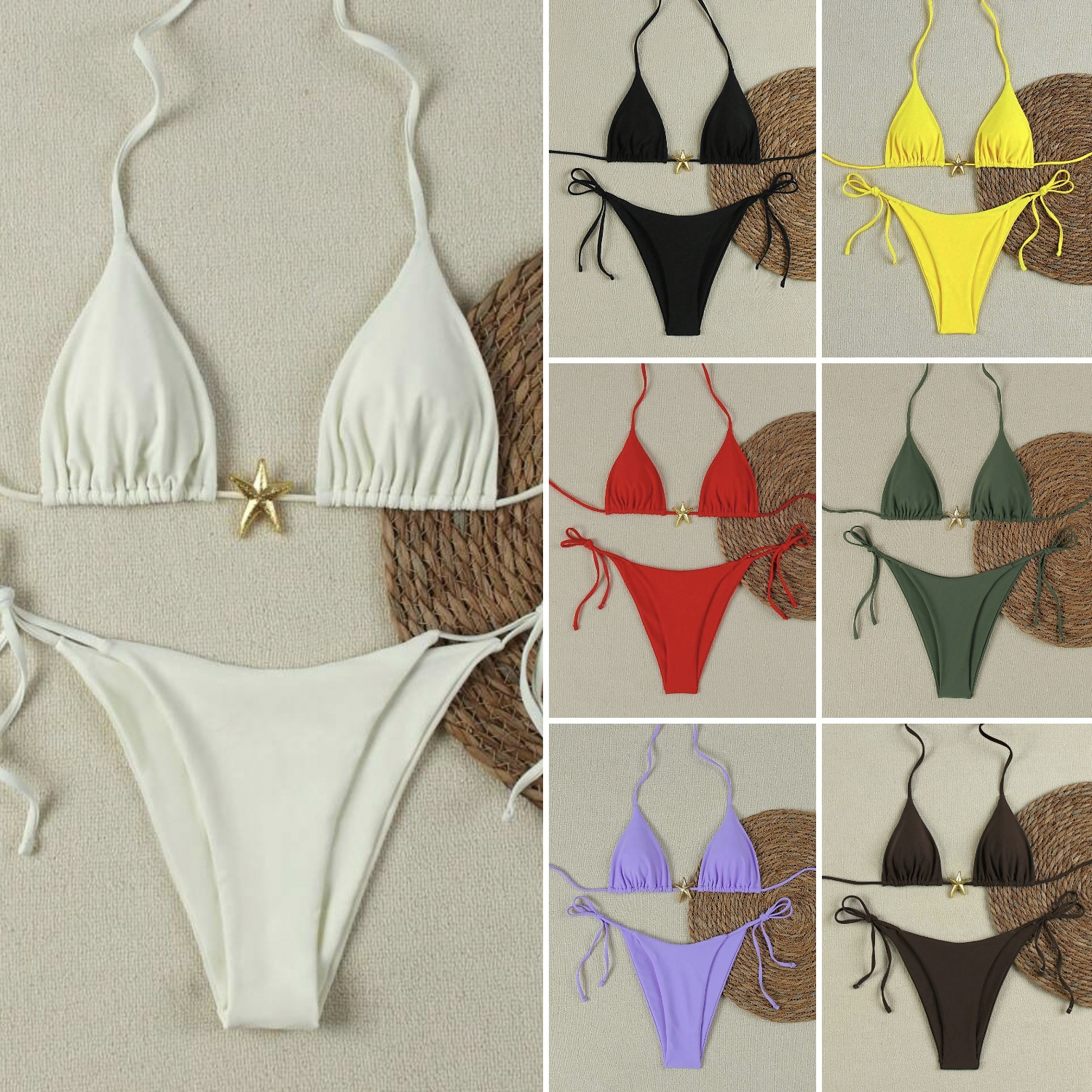 Lace-Up Bikini Swimsuit for Women