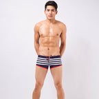 Men's Striped Drawstring Swim Trunks