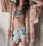 Sun Protection Jacket, Chiffon Cover-Up with Bull Design