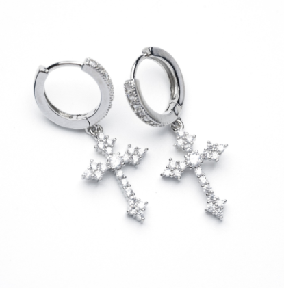 Vintage Jesus Cross Cone Earrings for Men and Women | Christian Jewelry