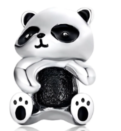 Panda Charm and Black Gold Cat Beads for DIY Bracelet | Jewelry