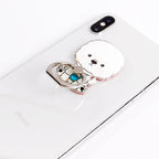 Creative Cartoon Husky Dog Bone Phone Case with Ring Stand