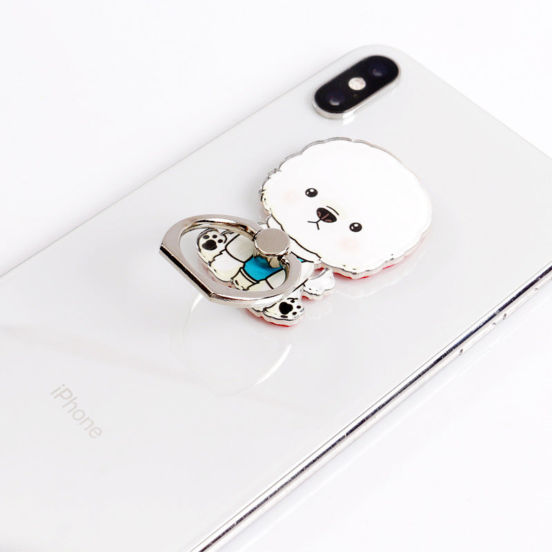 Creative Cartoon Husky Dog Bone Phone Case with Ring Stand
