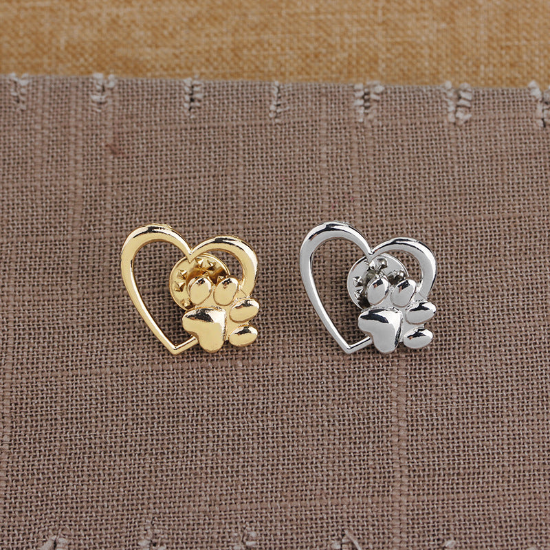 Fashion Korean Dog Paw Hollow Alloy Brooch Accessories