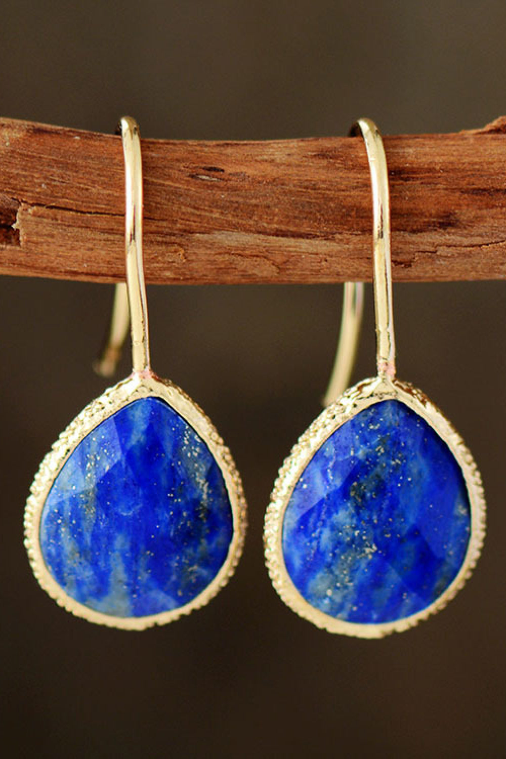 Handmade Stone Teardrop Earrings