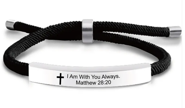 Stainless Steel Scripture Cross Bracelet | Christian Jewelry
