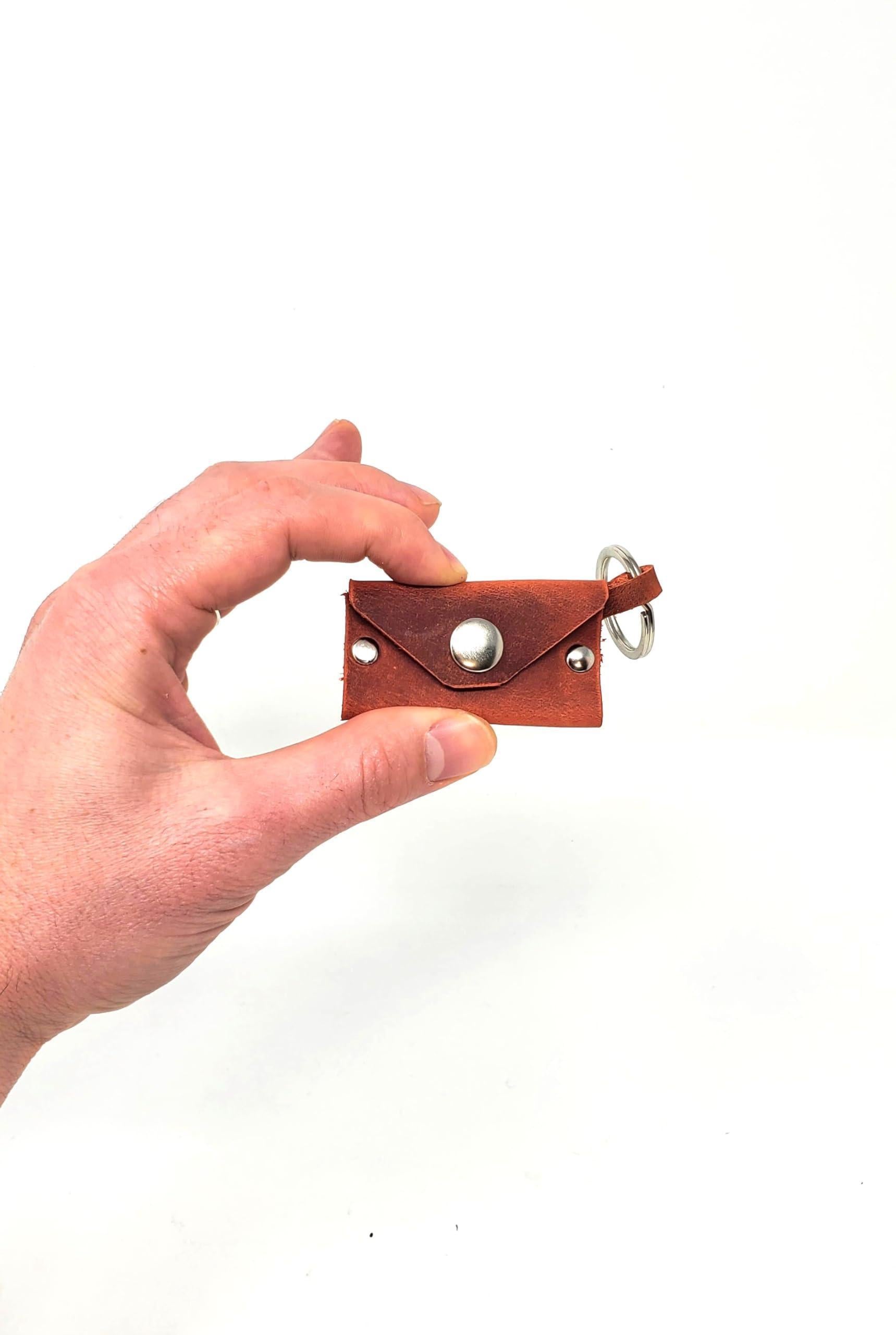 Purple Leather Keychain Coin Holder for Man and Women Airtag Holder Keychain | Accessory