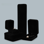 Black Velvet Jewelry Box Set for Rings, Necklaces, and More