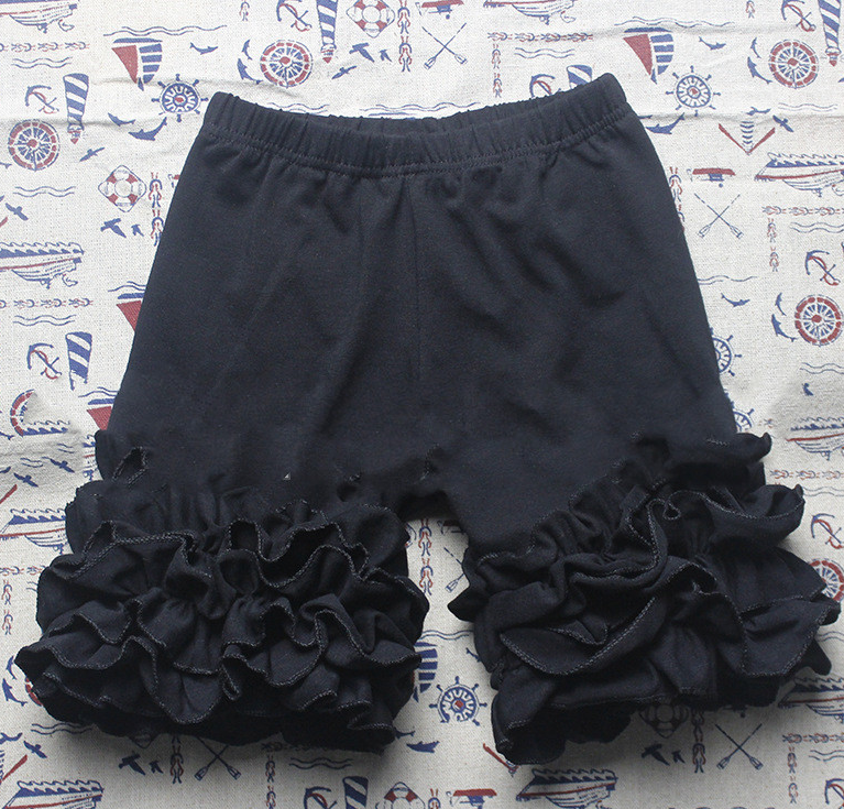 2019 Kids Cotton Ruffle Hem Shorts for Girls