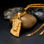 Abstract Jesus Necklace with Glossy Mustache Design