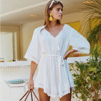 Wholesale Cotton Blend Beach Cover-Up with Tie