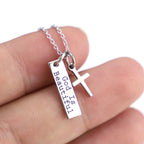 925 Silver Cross Necklace with Square Pendant | Christian Jewelry