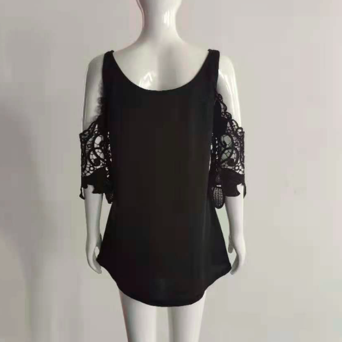 Fashionable Women's Halter Lace Sleeve Tank Top