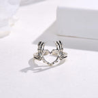 Retro Skull and Heart Paw Index Finger Ring