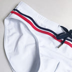Men's Striped Yellow Swim Briefs
