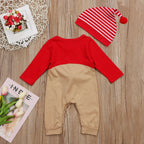 Baby Romper with Hat, Christmas Reindeer Bodysuit