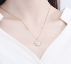 Silver Necklace with Cartoon Dog Pendant and Shell