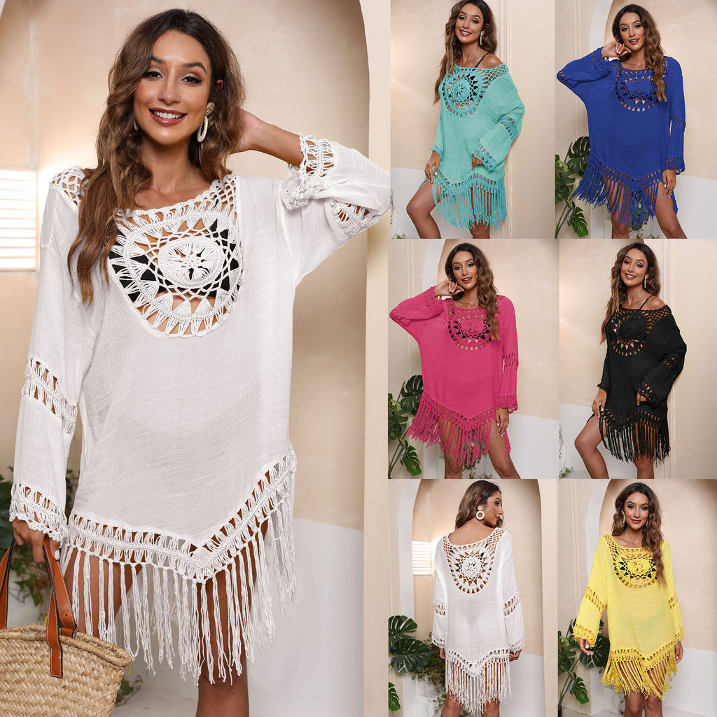 Beach Vacation Fringe Bikini Cover-Up Dress A19352