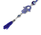 Blue Eye Fatima Hand Tassel Keychain with Evil Eye | Accessory