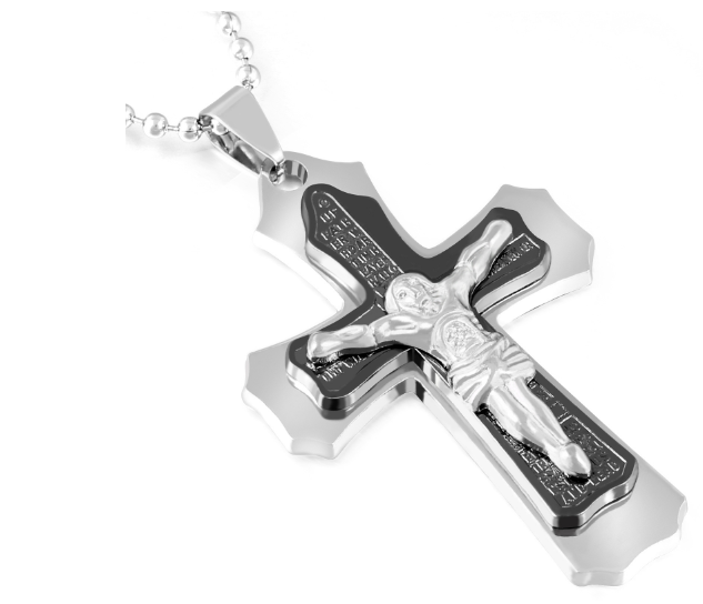 2020 Titanium Steel Cross Necklace with Bible Pendant | Christian Jewelry