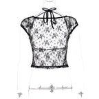 Trendy Lace Backless Crop Top for Women