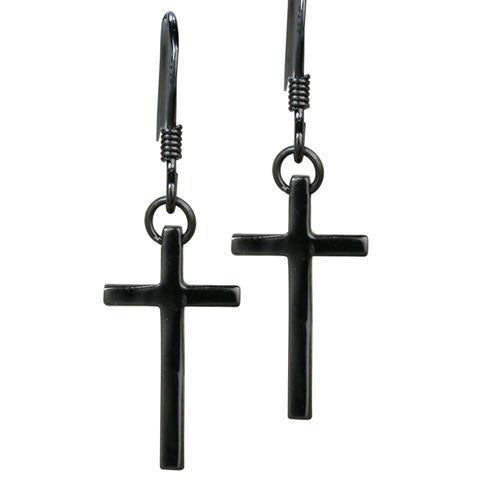 Stylish Stainless Steel Couple Cross Tassel Earrings