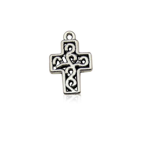 DIY Alloy Vintage Silver Cross Pendant for Jewelry | Christian Jewelry