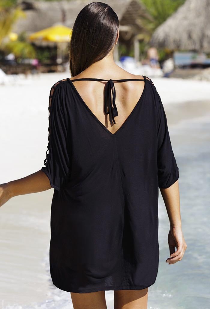 Plus Size Cutout-Sleeve Beach Cover-Up Dress