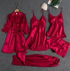 Lace Cami Sleepwear Set - Five Piece Multi-Color