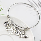 Mini I Love My Dog Bracelet with Paw Print Design