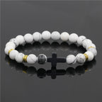 Stone Cross Beaded Bracelet
