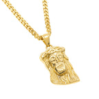 Abstract Jesus Necklace with Glossy Mustache Design