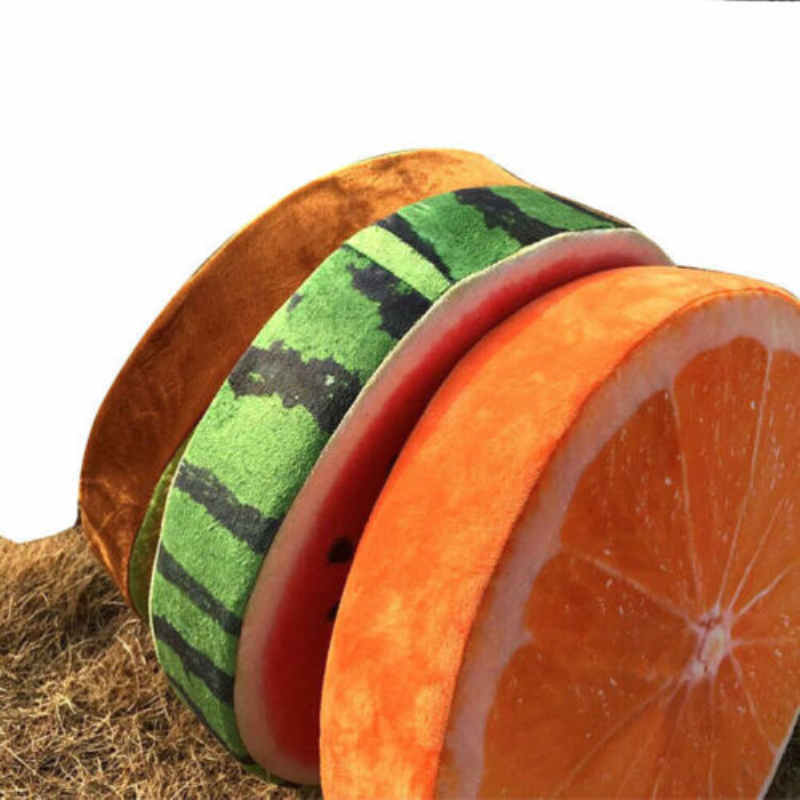 3D Printed Round Fruit Cushion - Decorative Throw Pillow