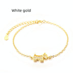 Gold Dog Bracelet with Zircon for Fashion Lovers