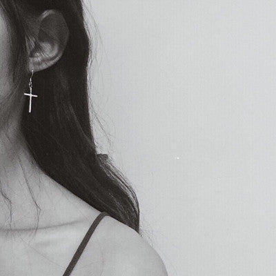 Trendy Cross Earrings in Alloy - Simple Christian Design | Christian Jewelry